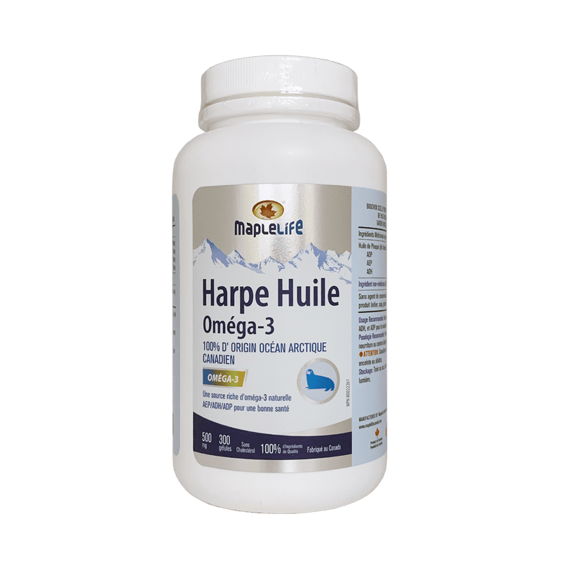 Maple Life Harp Seal Oil 500mg 300 Softgels - Maple House Nutrition Inc.