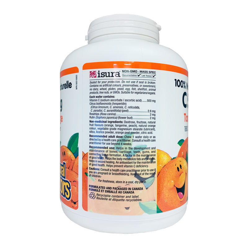 Natural Factors Chewable Vitamin C 500mg Tangy Orange 180 Wafers