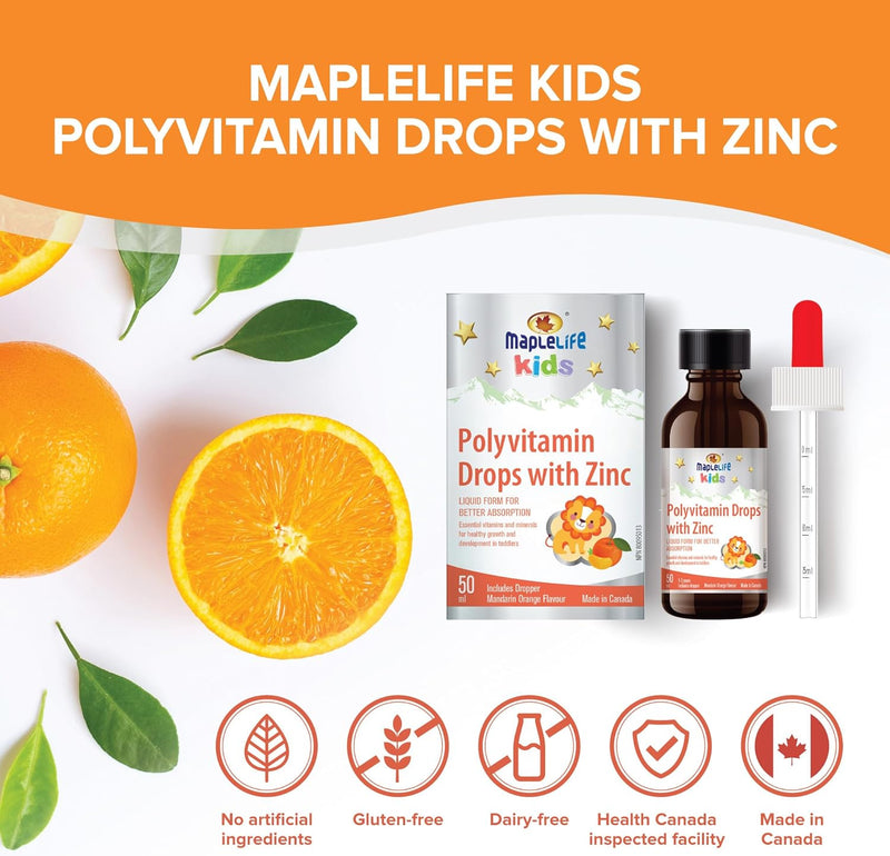 Maple Life Kids Polyvitamin Drops with Zinc 50ml – Maple House ...