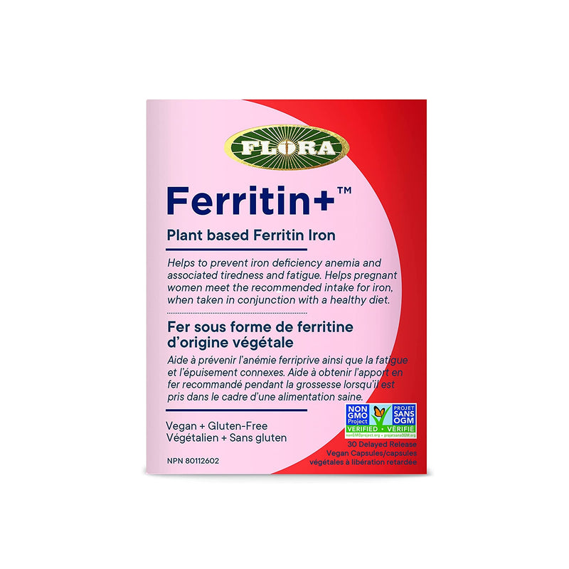 Flora Ferritin+Plant Based Ferritin Iron 30 Vegan Capsules