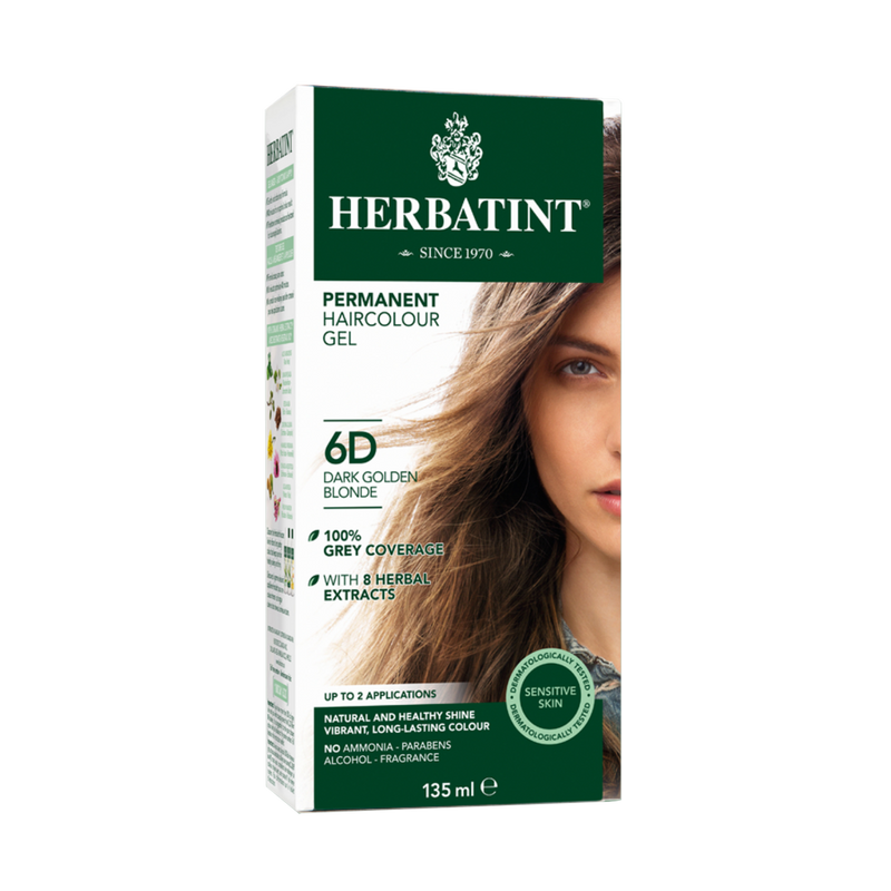 Herbatint Permanent Haircolour Gel 6D - Dark Golden Blonde 135ml