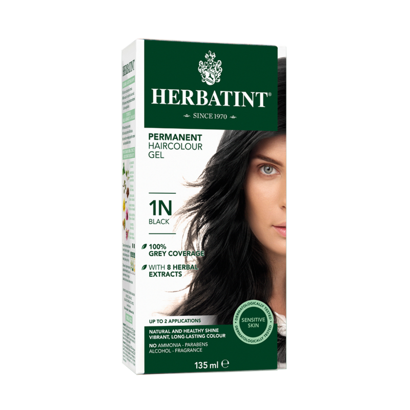 Herbatint Permanent Haircolour Gel 1N - Black 135ml