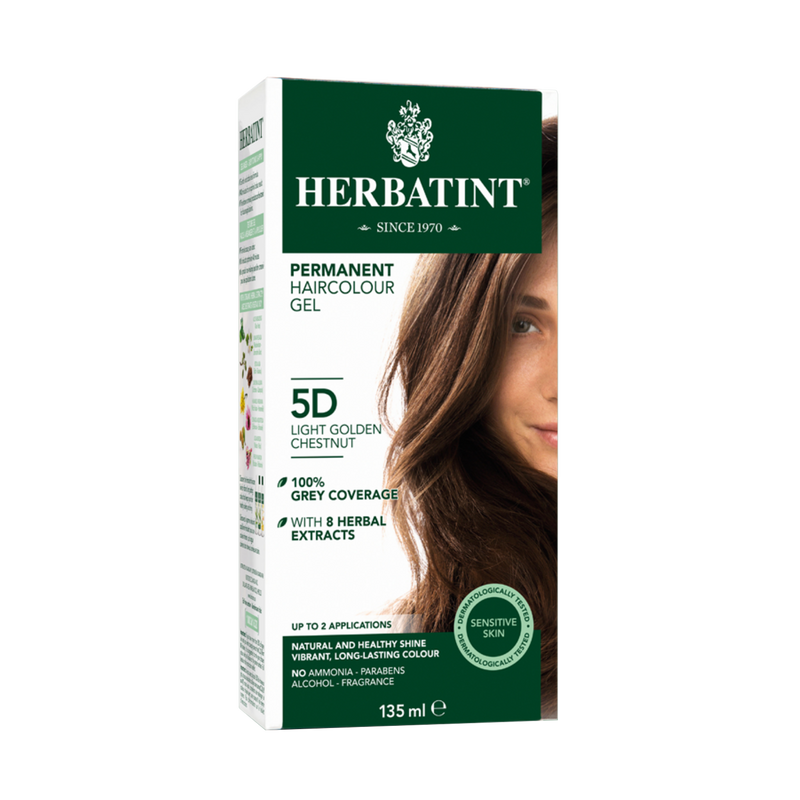 Herbatint Permanent Haircolour Gel 5D - Light Golden Chestnut 135ml