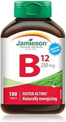 Jamieson Vitamin B12 (Methcycobalamin)250mcg 100 Tablets