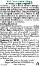Jamieson Vitamin B12 (Methcycobalamin)250mcg 100 Tablets