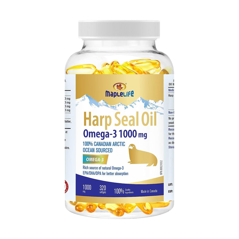 Maple Life Harp Seal Oil Omega-3 1000mg 320 Softgels