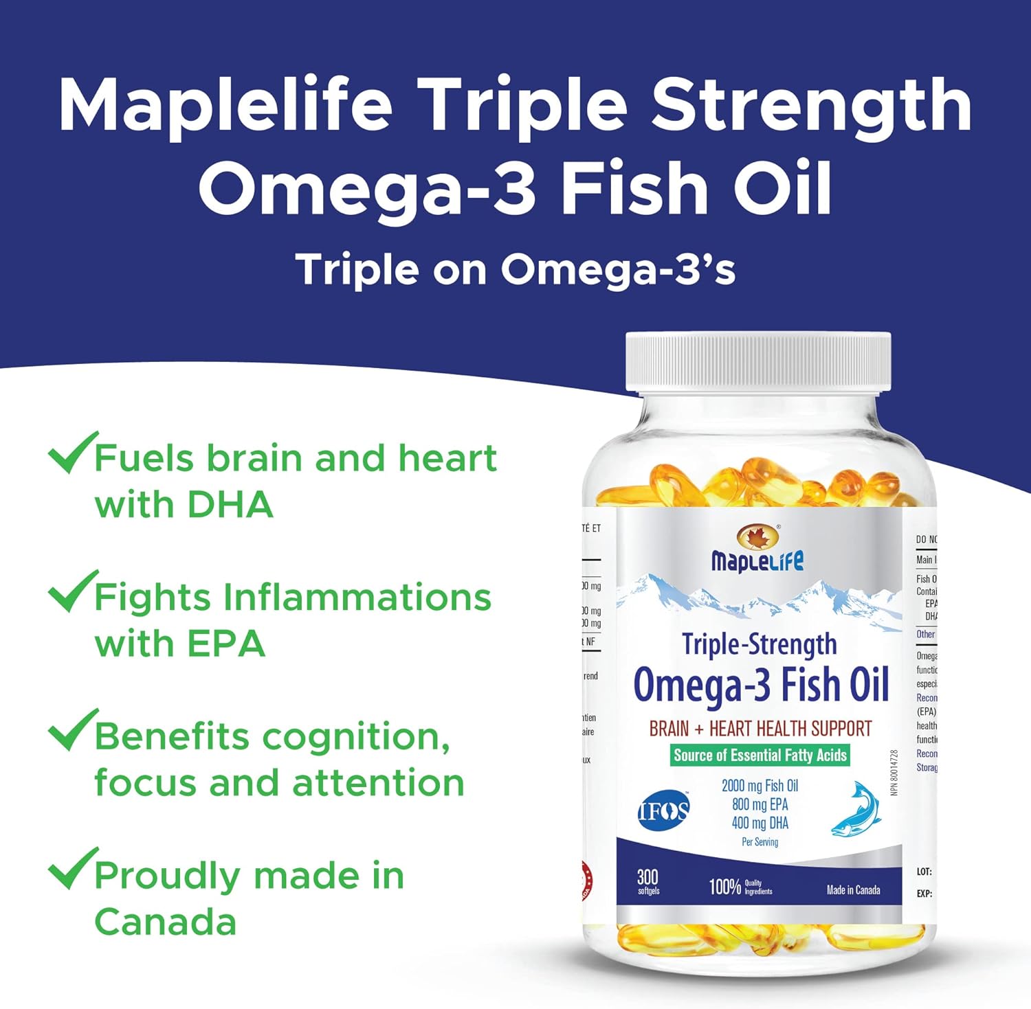 Maple Life Triple Strength Fish Oil 300 Softgels – Maple House ...