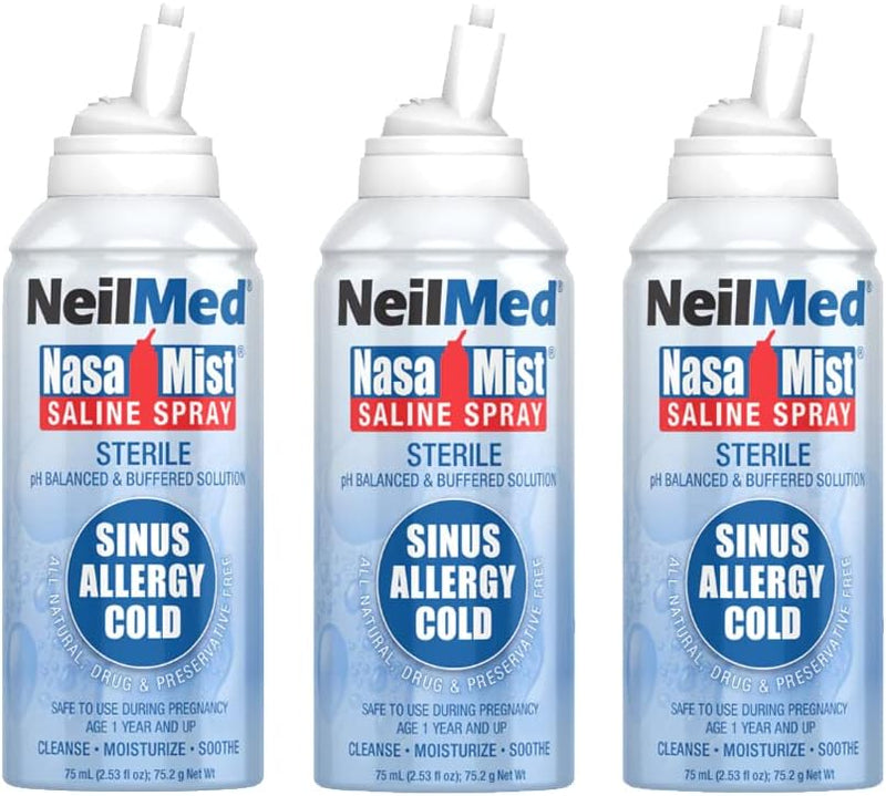 NeilMed Nasa Mist Saline Spray 3 Canisters 6.3oz x3