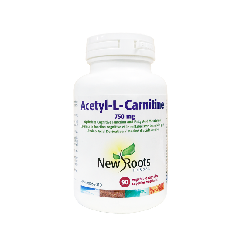 New Roots Herbal Acetyl-L-Carnitine 750mg 90 Vegetable Capsules