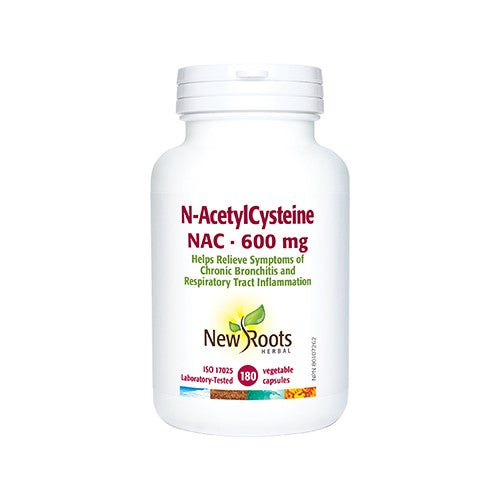 New Roots Herbal N-AcetylCysteine 600mg 180 Vegetable Capsules