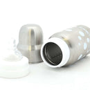 OrganicKidz Stainless Steel Wide Mouth 6M+ Baby Bottle Fast Flow 9oz - White