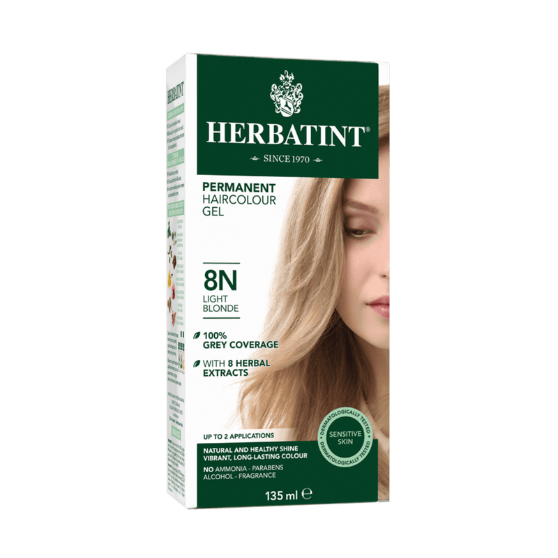 Herbatint Permanent Haircolour Gel 8N - Light Blonde 135ml - Maple House Nutrition Inc.