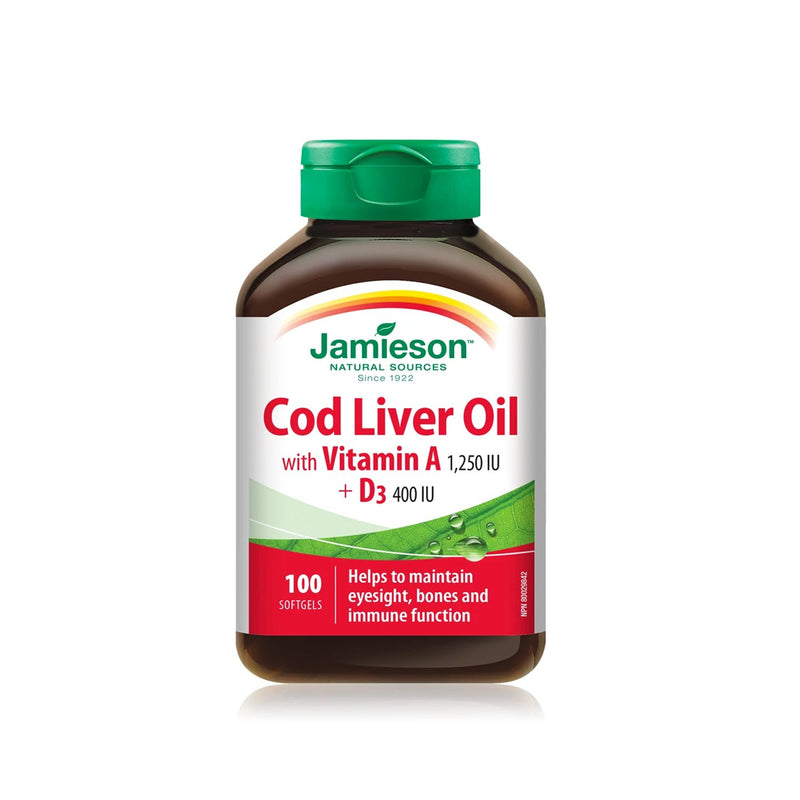 Jamieson Cod Liver Oil 100 Softgels - Maple House Nutrition Inc.