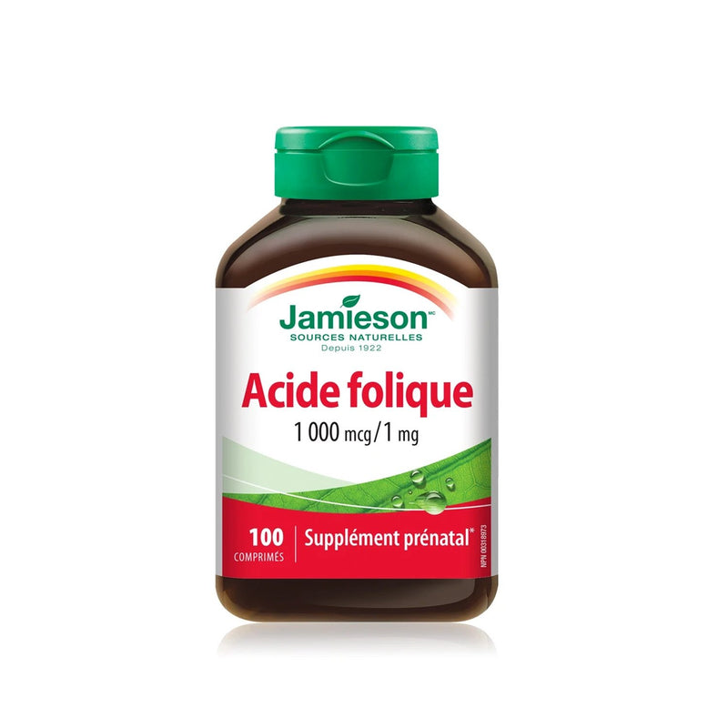 Jamieson Folic Acid 1mg 100 Tablets - Maple House Nutrition Inc.