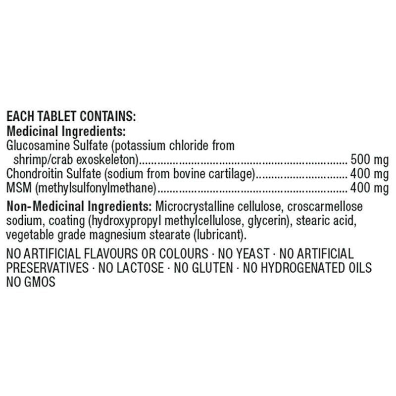 Kirkland Signature Glucosamine Chondroitin & MSM 300 Tablets - Maple House Nutrition Inc.