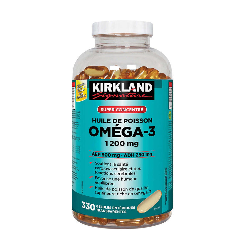 Kirkland Signature Omega-3 Fish Oil 1200mg 330 Softgels - Maple House Nutrition Inc.