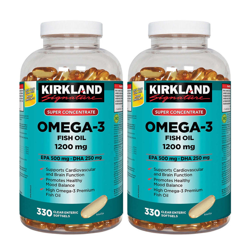 Kirkland Signature Omega-3 Fish Oil 1200mg 330 Softgels 2 Packs - Maple House Nutrition Inc.