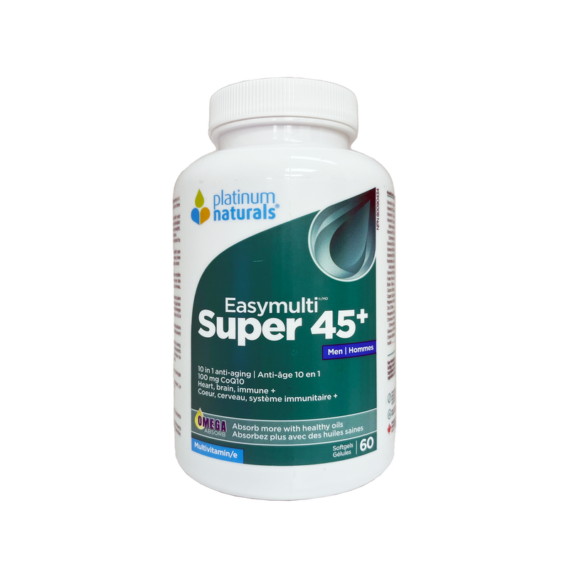 Platinum Naturals Super EasyMulti 45+ For Men 60 Softgels
