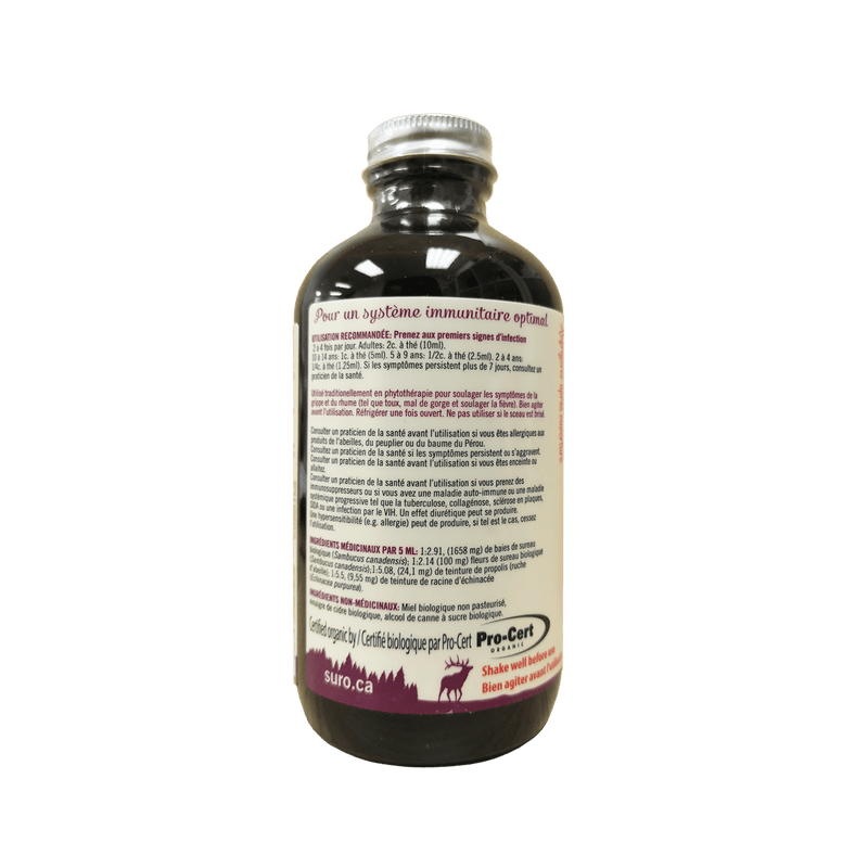 Suro Organic Elderberry Syrup for Adults 236ml - Maple House Nutrition Inc.