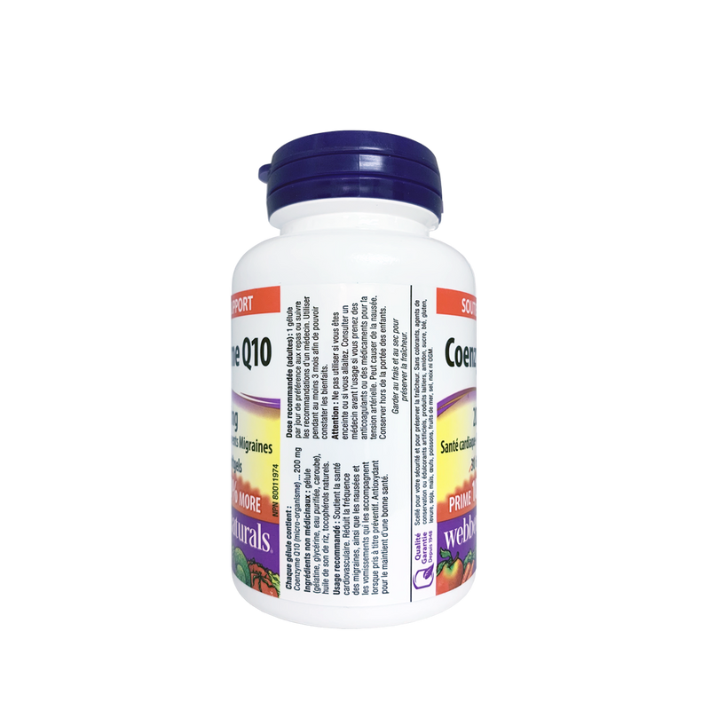 Webber Naturals Coenzyme Q10 200mg 60 Softgels - Maple House Nutrition Inc.
