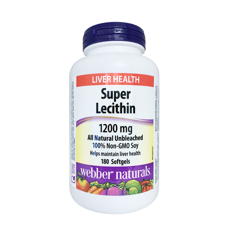 Webber Naturals Super Lecithin 1200mg 180 Softgels - Maple House Nutrition Inc.